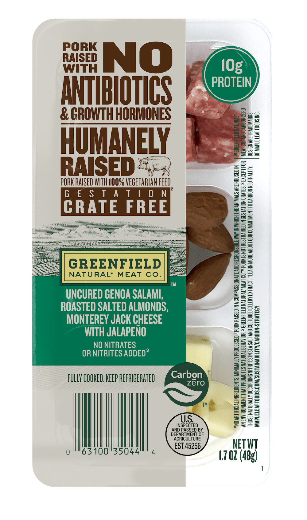 Uncured Genoa Salami, Almonds & Monterey Jack Cheese Kit