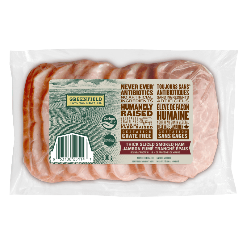 Greenfield Natural Meat Co Thick Sliced Smoked Ham/Jambon Fume Tranche Epais